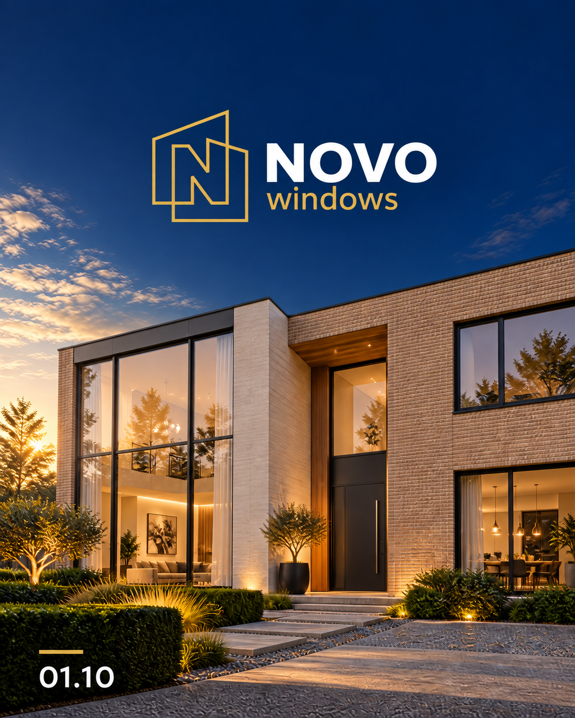 Moderne woning met ramen en deuren van NOVO Windows